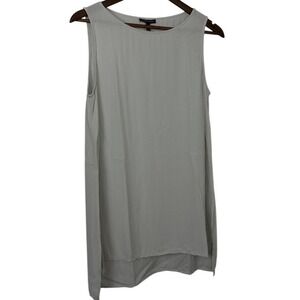 EILEEN FISHER Silk Tunic Tank Top Shell Cream‎ Small Capsule Minimal FLAW